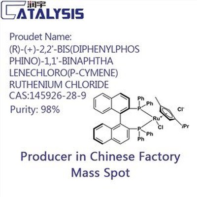 (R)-( plus )-2,2'-BIS(DIPHENYLPHOSPHINO)-1,1'-BINAPHTHALENECHLORO(P-CYMENE)RUTHENIUM chloride 145926-28-9